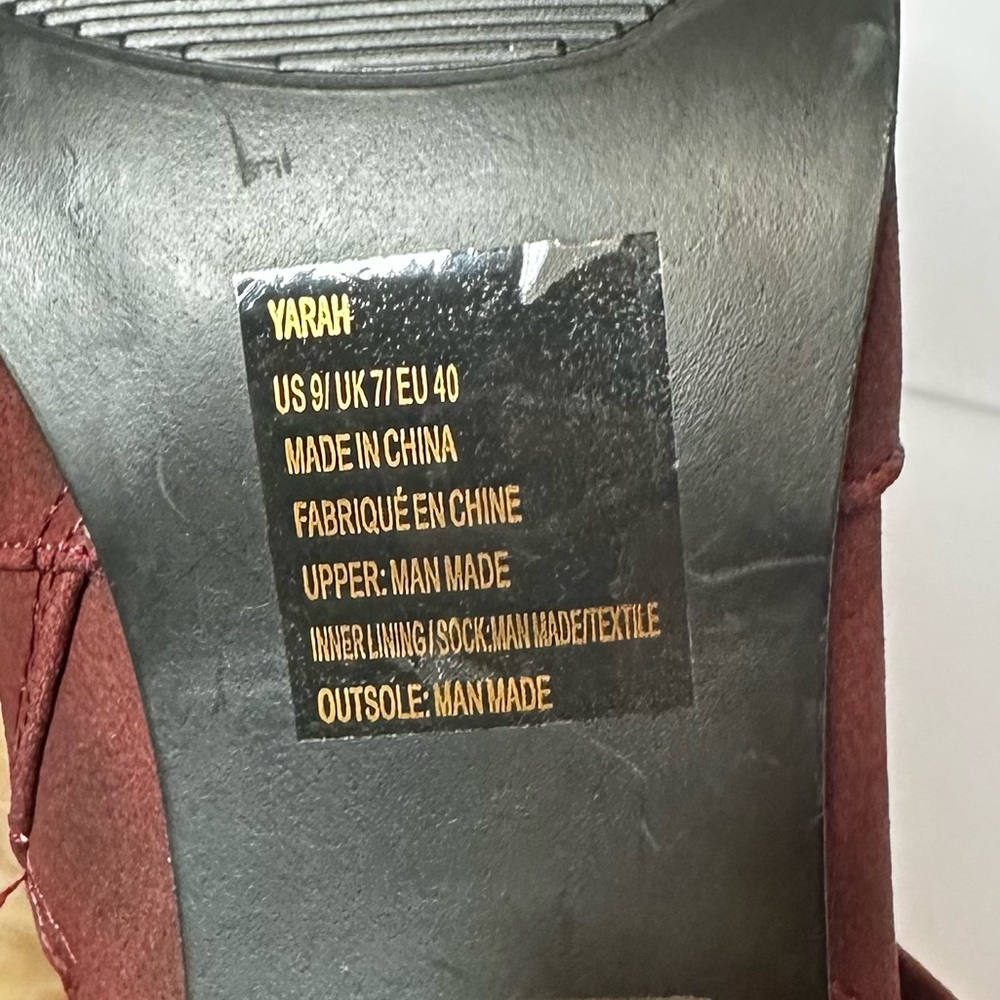 Just Fab Women Burgundy  Side Zip Heeled Triple Strap Yarah Ankle Boots - Picture 11 of 11